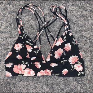 Pink Floral Triangle Bralette